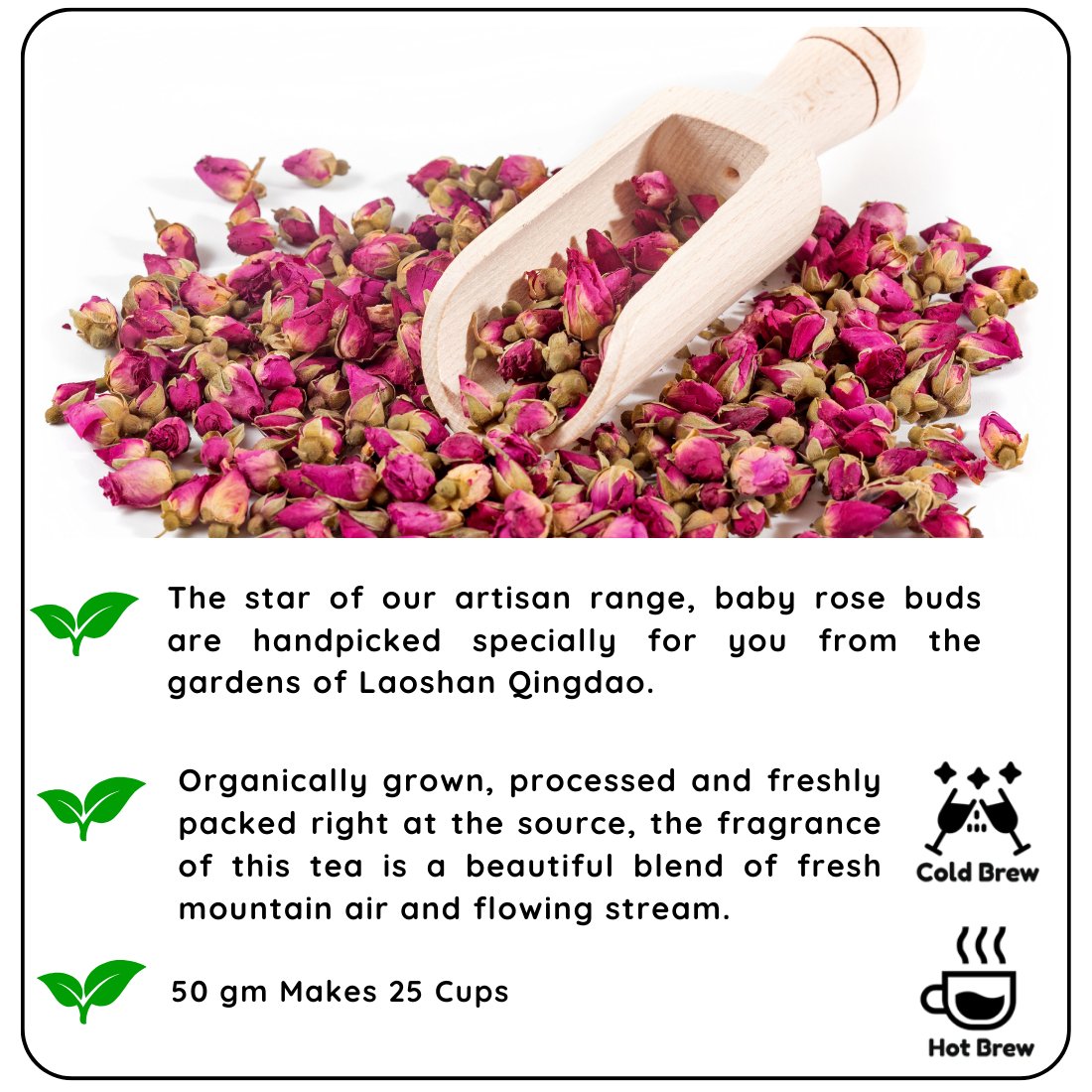BEAUTEA - China Baby Rose Buds Decaf Tisane - 50 g | Verified Sustainable by Brown Living™