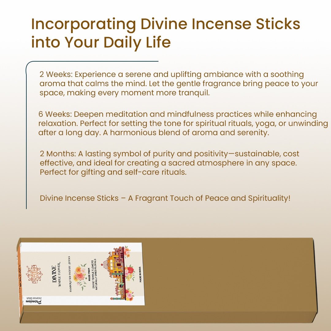 Bee Happy Incense stick Panchgavya Temple flower – Divine ( 50 Sticks) – Pooja Needs on Brown Living™. SKU: phpnl_stick_02. Img 5.