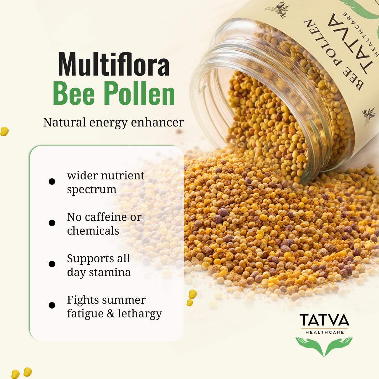 Bee Pollen 100% Raw & Unprocessed – Natural Plant Protein Boost – Aftermeals on Brown Living™. SKU: TAT-BP-100G. Img 3.