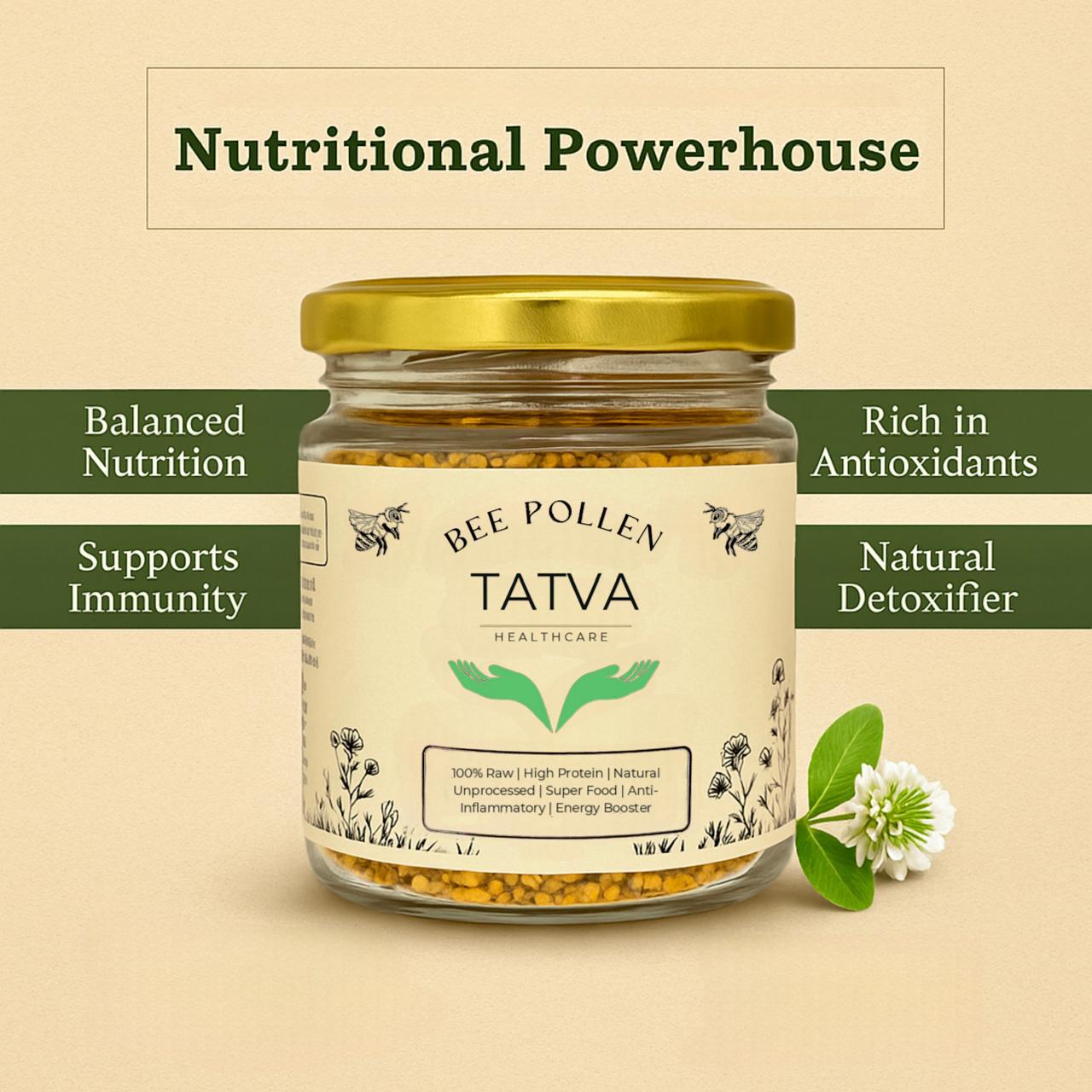 Bee Pollen 100% Raw & Unprocessed – Natural Plant Protein Boost – Aftermeals on Brown Living™. SKU: TAT-BP-100G. Img 2.