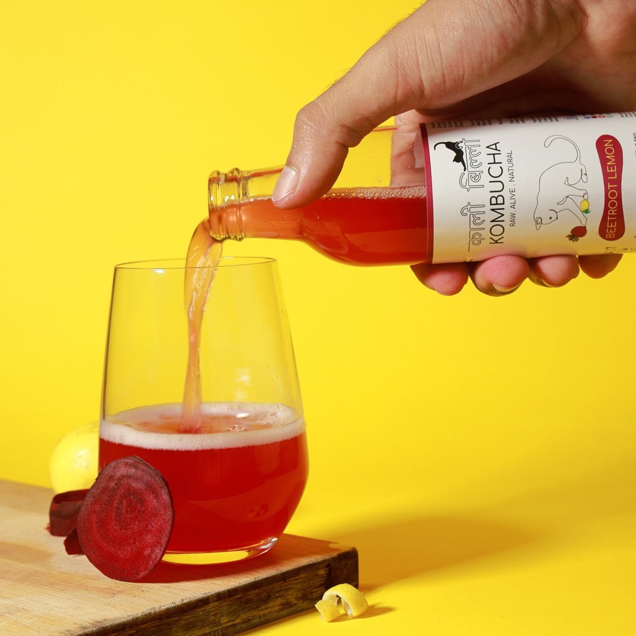 Beetroot Lemon Kombucha 250ml | Probiotic Fermented Drink – Health & Energy Drinks on Brown Living™. SKU: KBKBL. Img 3.