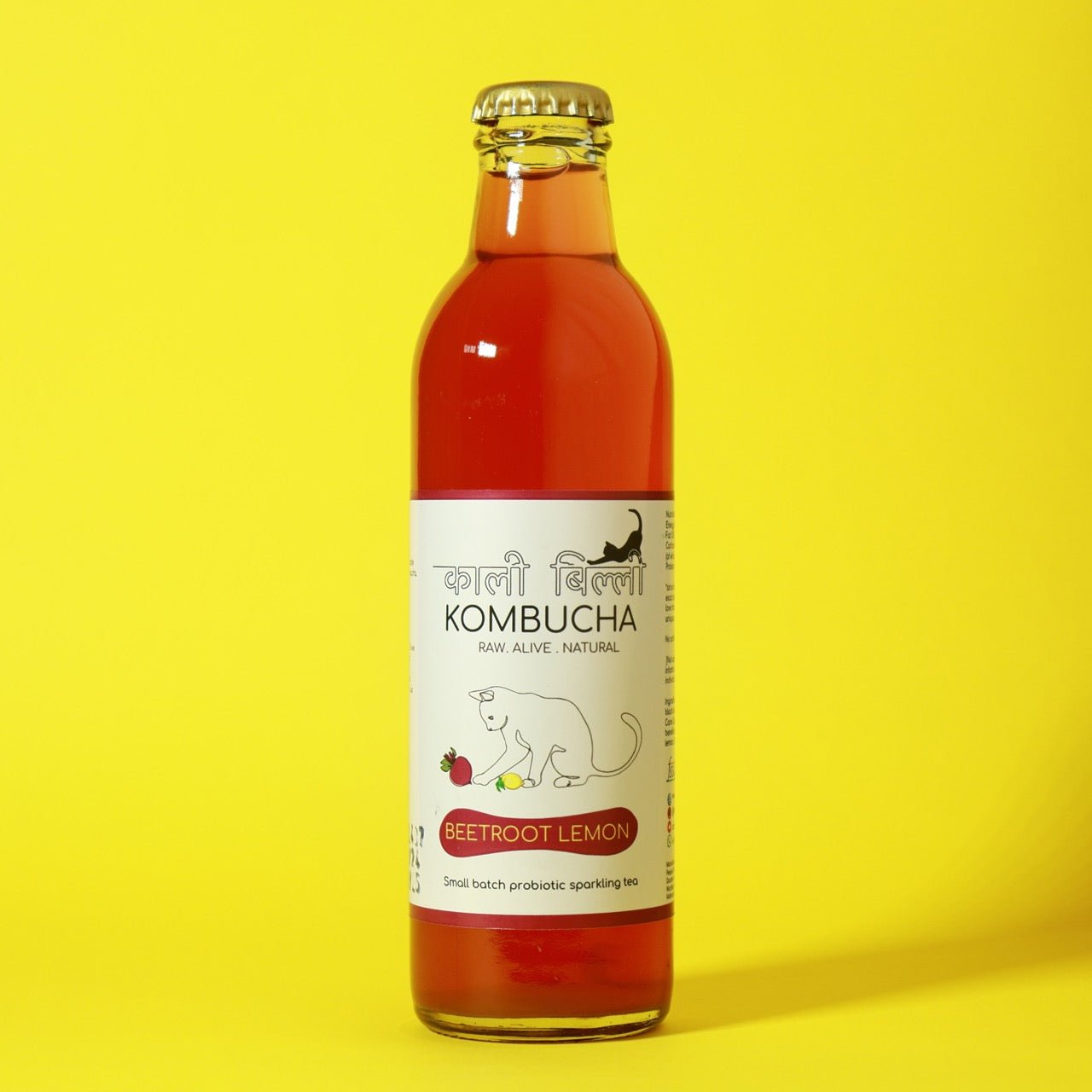 Beetroot Lemon Kombucha 250ml | Probiotic Fermented Drink – Health & Energy Drinks on Brown Living™. SKU: KBKBL. Img 1.