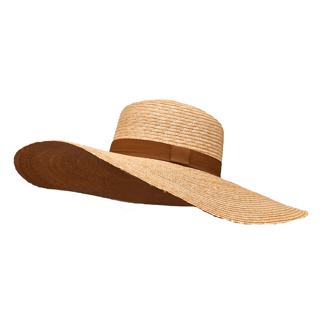 Bella Boater Hat | Natural Wheat Straw | Handcrafted Summer Hat – Womens Hat on Brown Living™. SKU: MBNL002003. Img 1.