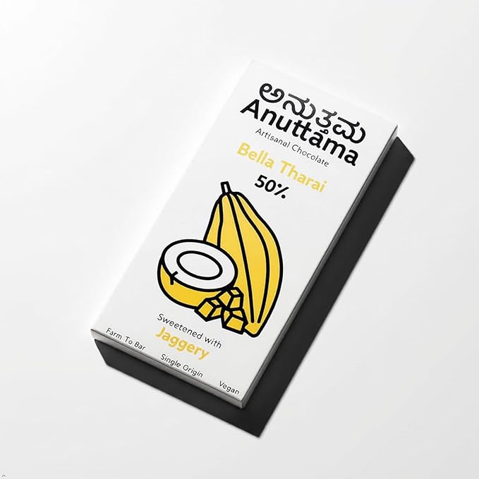 Bella Tharai | Coconut milk | 50% Dark | Jaggery Sweetened – Chocolates on Brown Living™. SKU: Q5-JOAQ-AY7U. Img 1.
