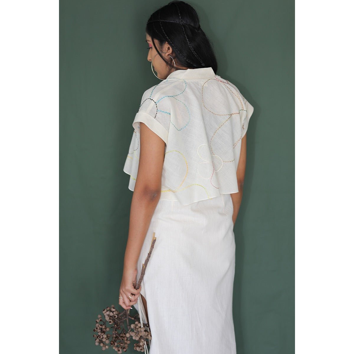 Bellies Crop Blouse for Women | Ethnic & Fusion Wear – Womens Blouse on Brown Living™. SKU: DL0128XSn. Img 5.