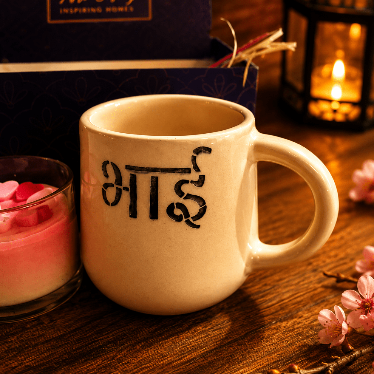 Bhai Blessings Candle Hamper | Handcrafted Raksha Bandhan Gift Box – Gift Hampers on Brown Living™. SKU: RKH-9. Img 3.