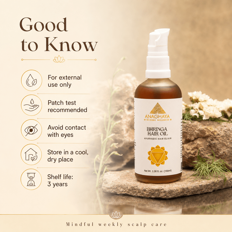 Bhringa Hair Oil with Bhringraj & Amla | Ayurvedic Hair Oil – Hair Oil on Brown Living™. SKU: 012. Img 5.