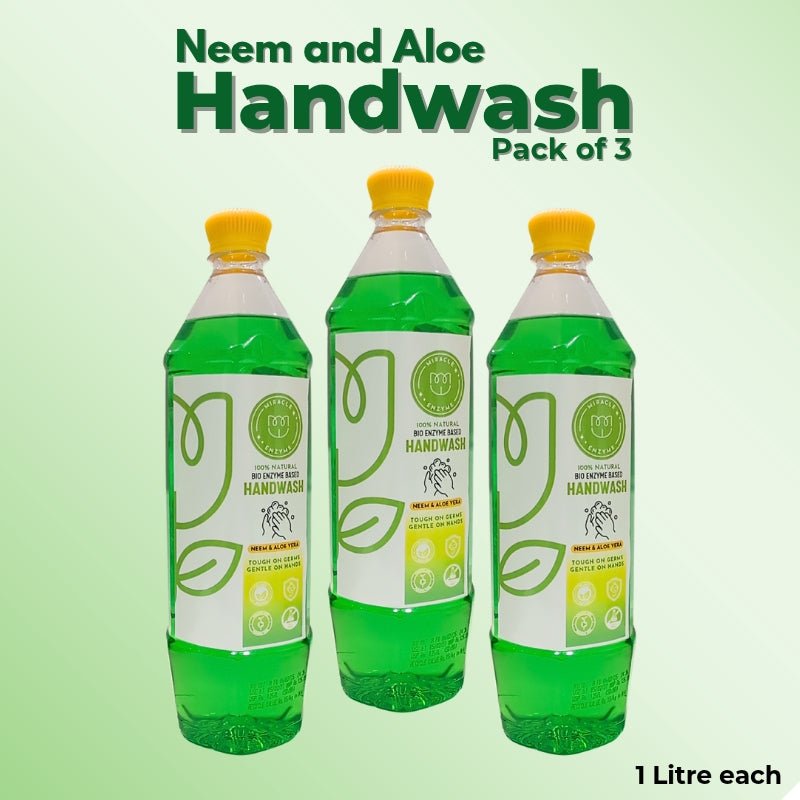 Bio enzyme Based Neem and Aloe Handwash 1 litre – Hand Wash by Miracle Enzyme available on Brown Living™. 3 Litre . SKU: MEHW3. Img 7.