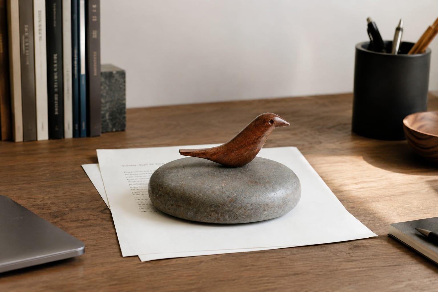 Bird Paper Weight | Handmade Decorative Desk Paperweight – Stationary on Brown Living™. SKU: BPW. Img 1.