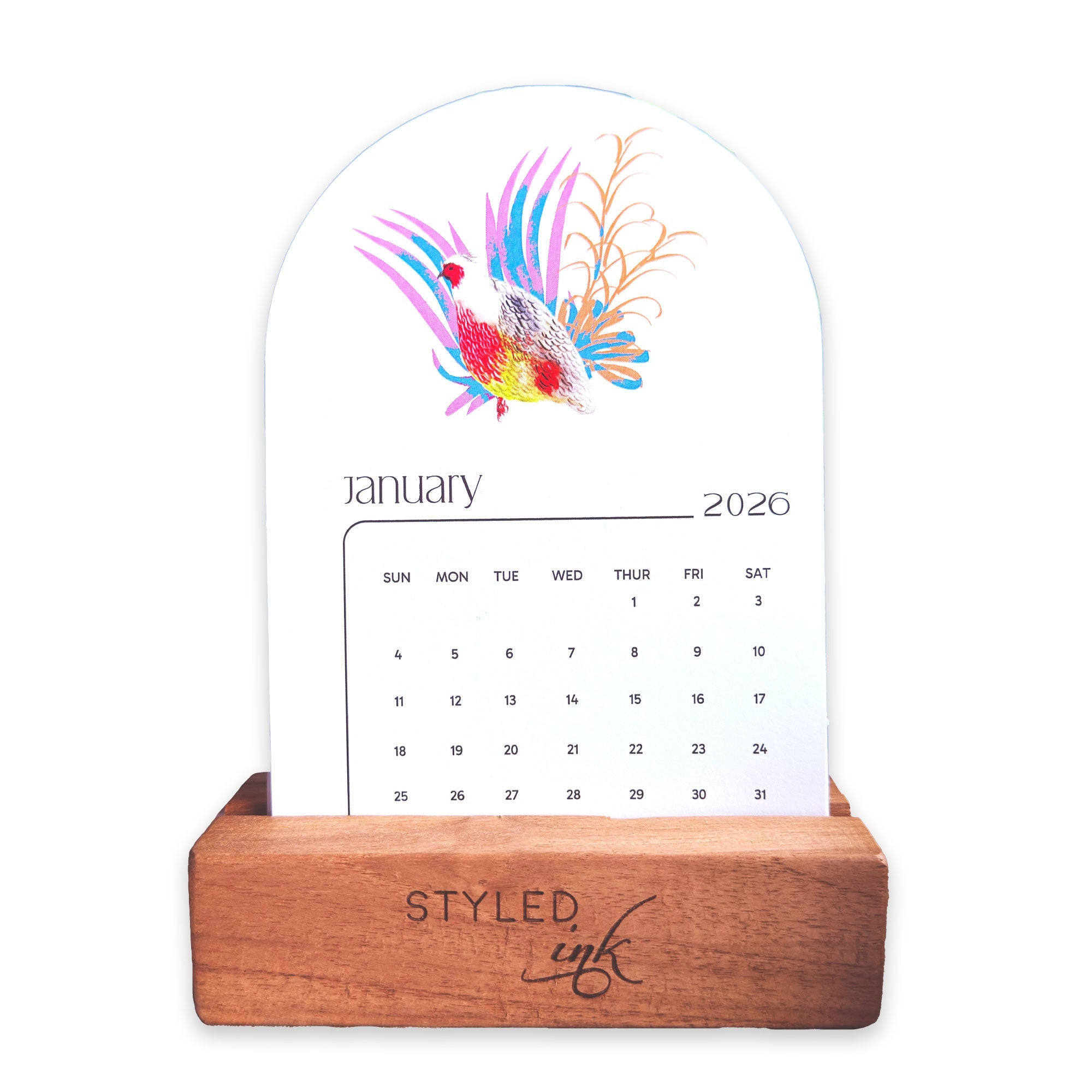 Birds of India Calendar 2026 | Vertical Format | Eco - Friendly Art – Calendars on Brown Living™. SKU: 01-CA01-BIRDS-V. Img 2.