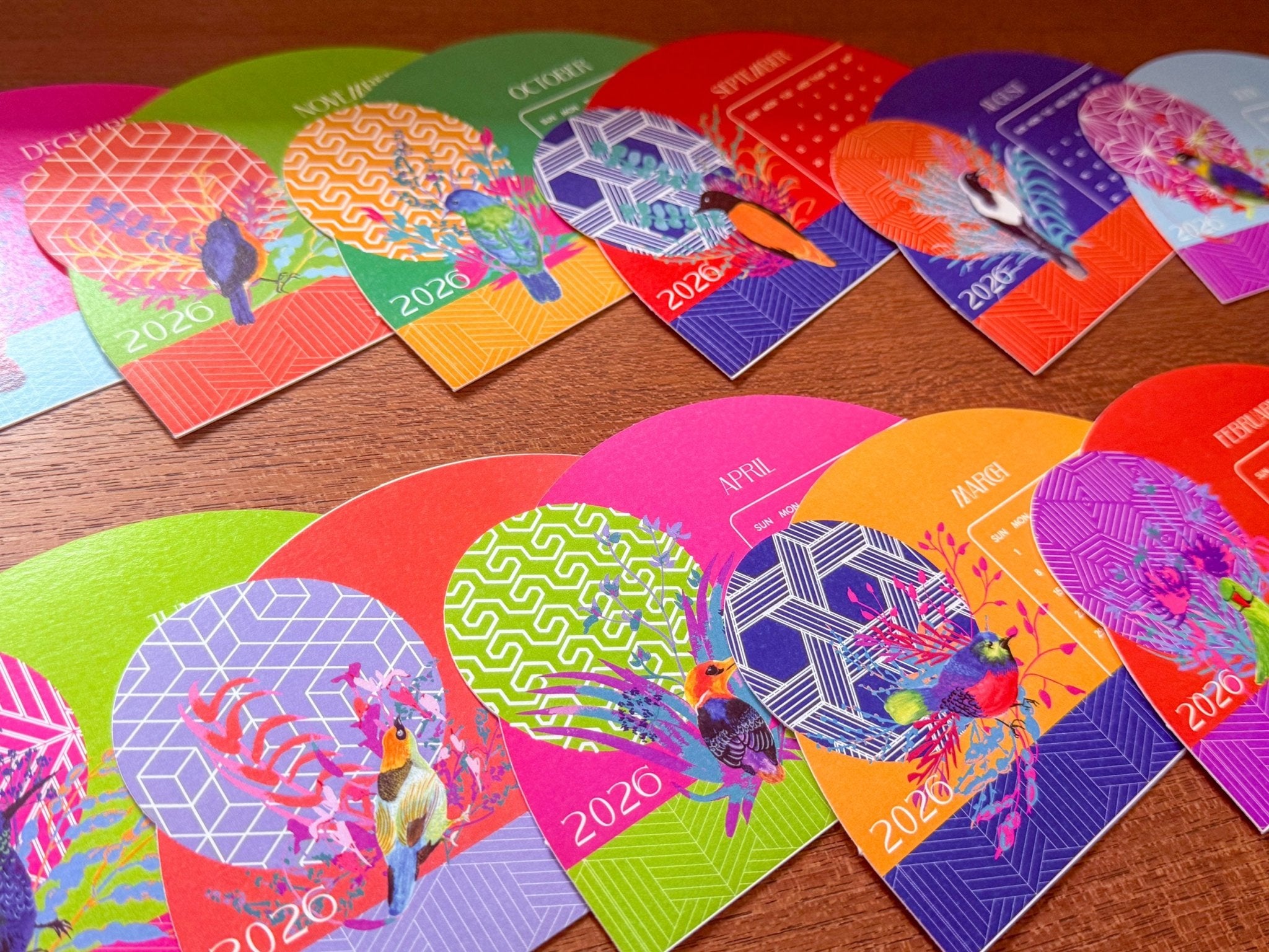 Birds of India Calendar 2026 | Wooden Base Landscape Format – Calendars on Brown Living™. SKU: 02-CA02-BIRDS-H. Img 6.