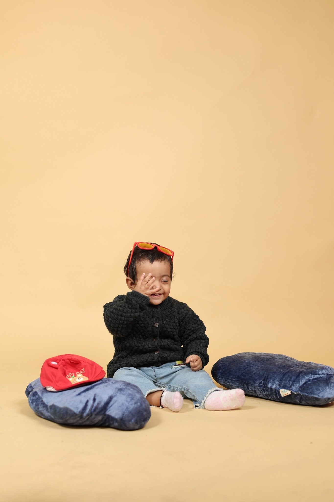 Black Bear Merino Wool Baby Cardigan – Herbal Dyed & Cozy – Kids Daywear Sets on Brown Living™. SKU: BBC01001. Img 2.