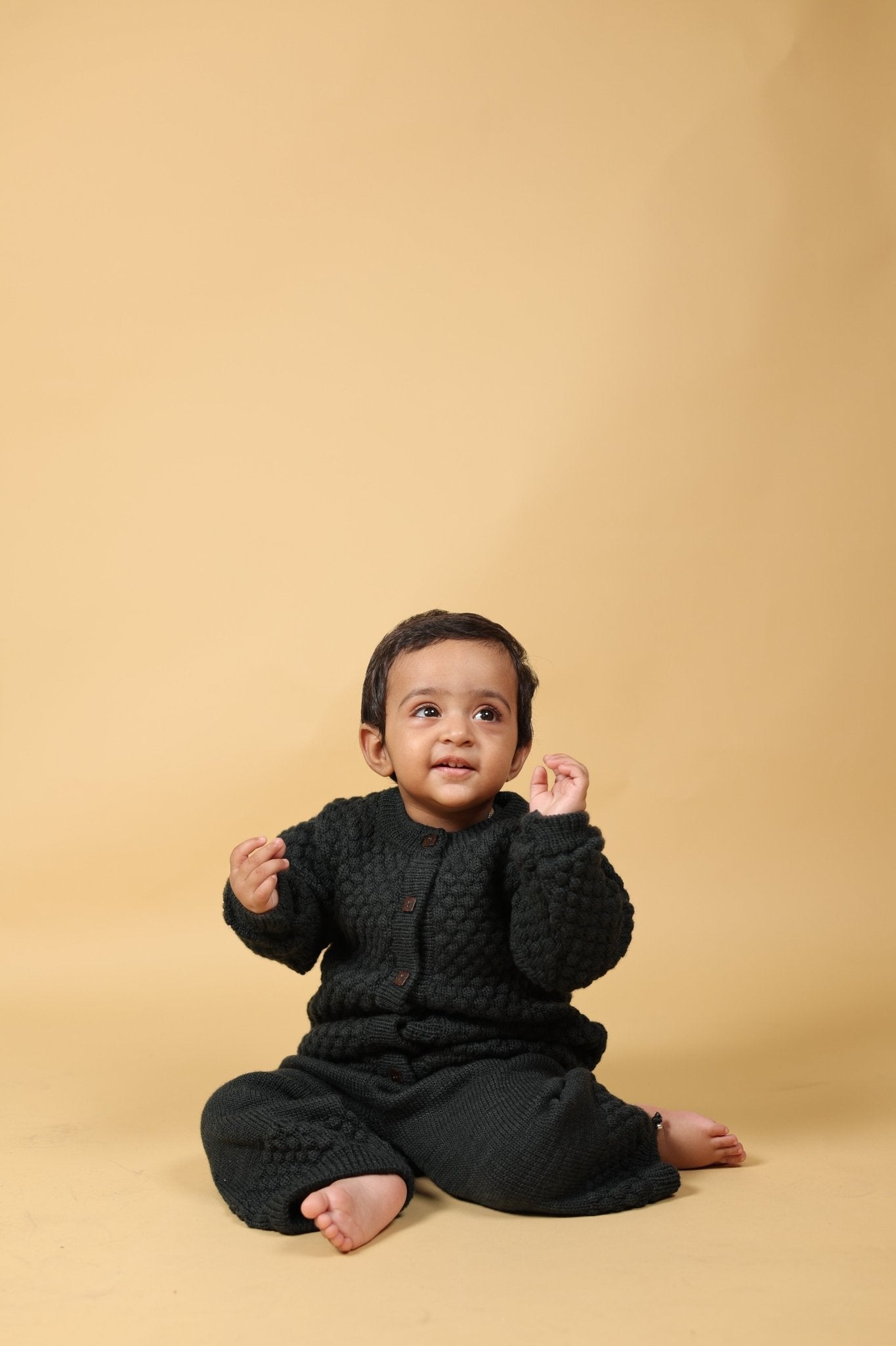 Black Bear Merino Wool Full Cord Set – Herbal Dyed Baby Wear – Kids Daywear Sets on Brown Living™. SKU: BC01001. Img 4.