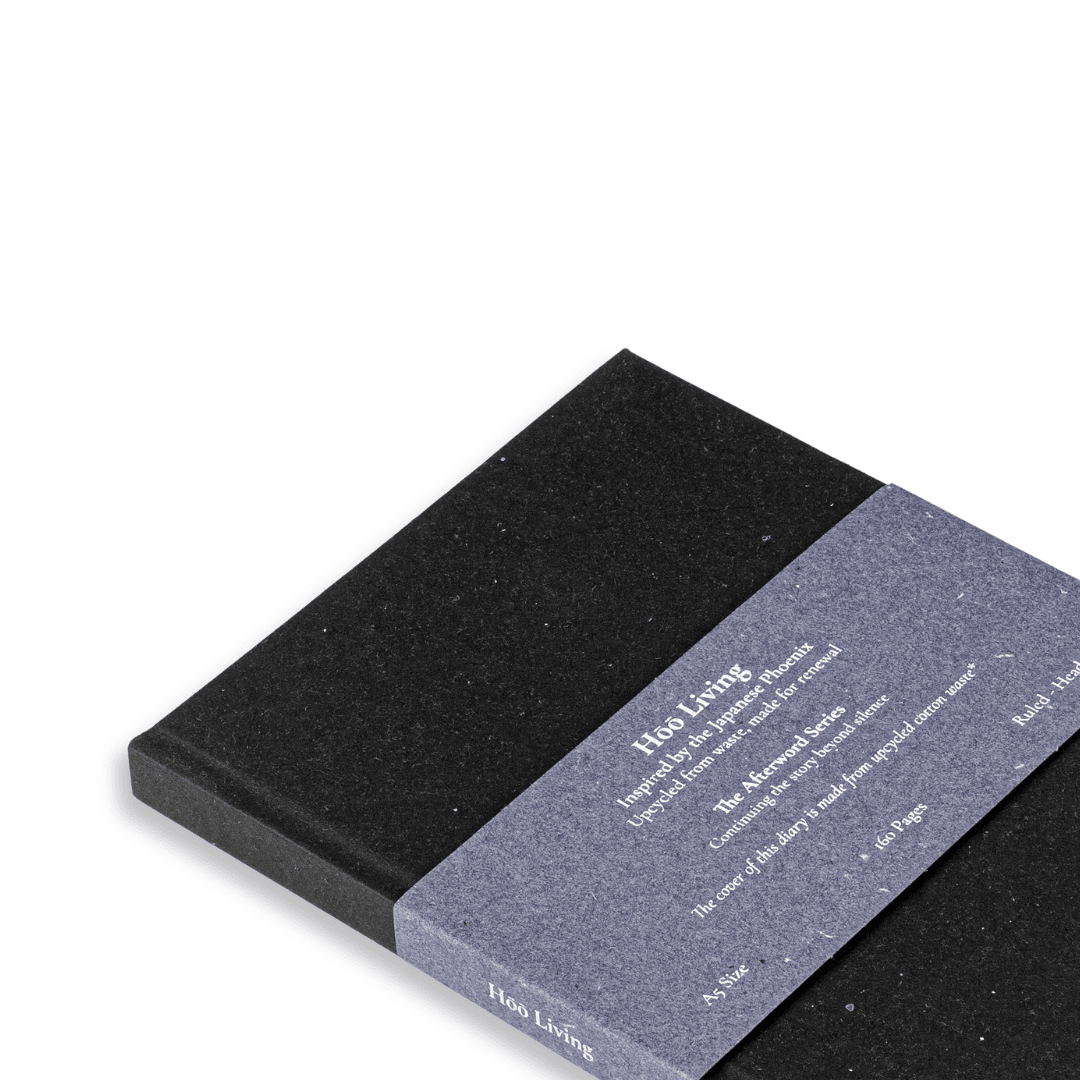 Black Cotton Cover Hardback Notebook Made From Upcycled Sanitary Pads – Notebooks & Notepads on Brown Living™. SKU: SHC3BLC2A5-160. Img 2.