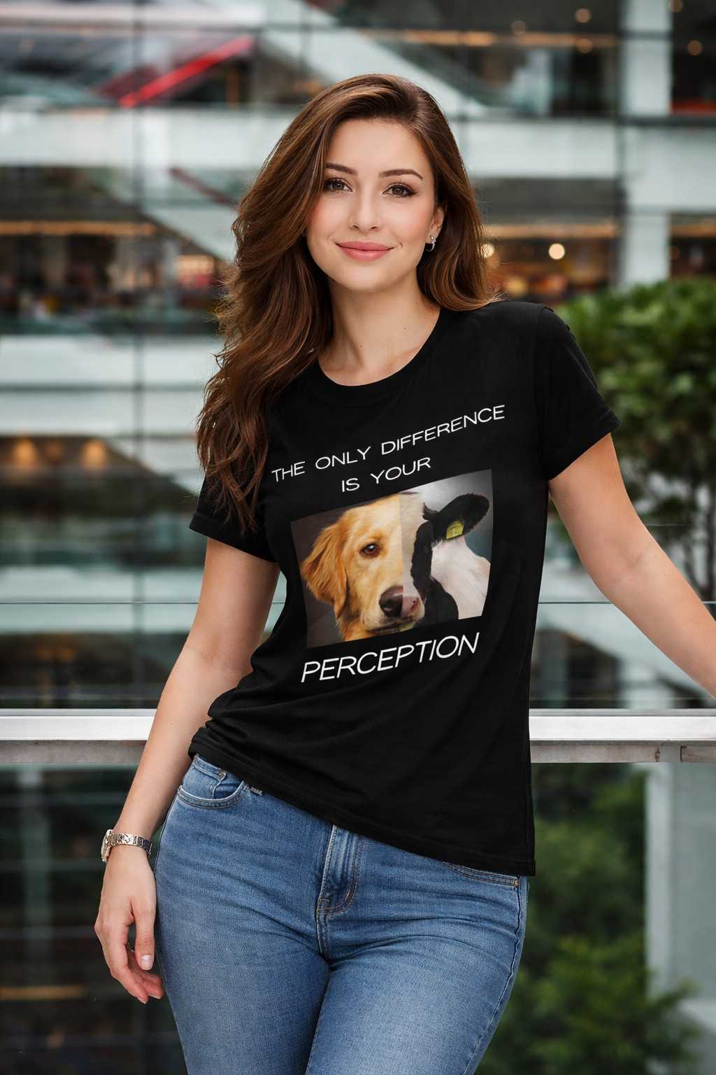 Black Cotton T-Shirt | Unisex Relaxed Fit Graphic Tee – Womens T-Shirt on Brown Living™. SKU: theodiyp-black-S. Img 1.