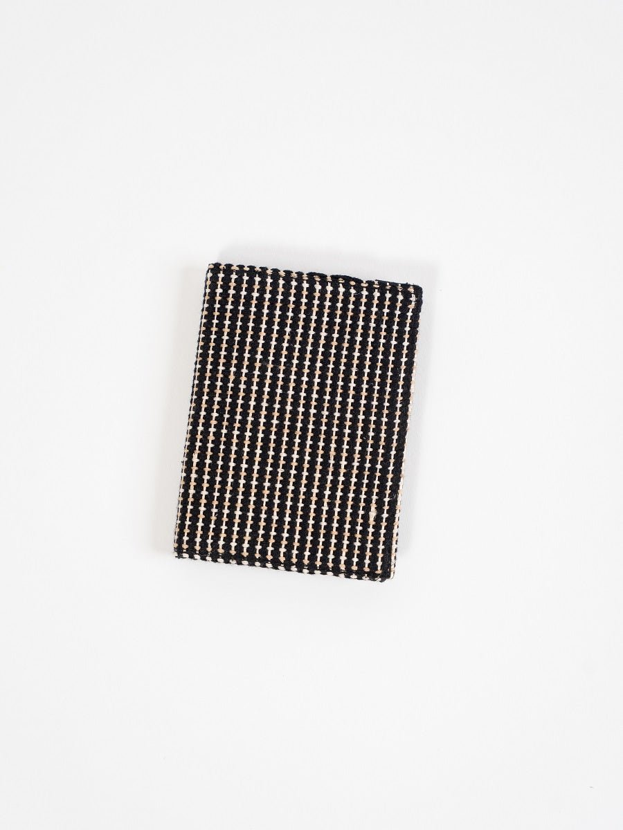 Black Handwoven Card Holder | Rekha Minimal Wallet – Card Sleeves on Brown Living™. SKU: S25REKHCARD220-BLK. Img 4.