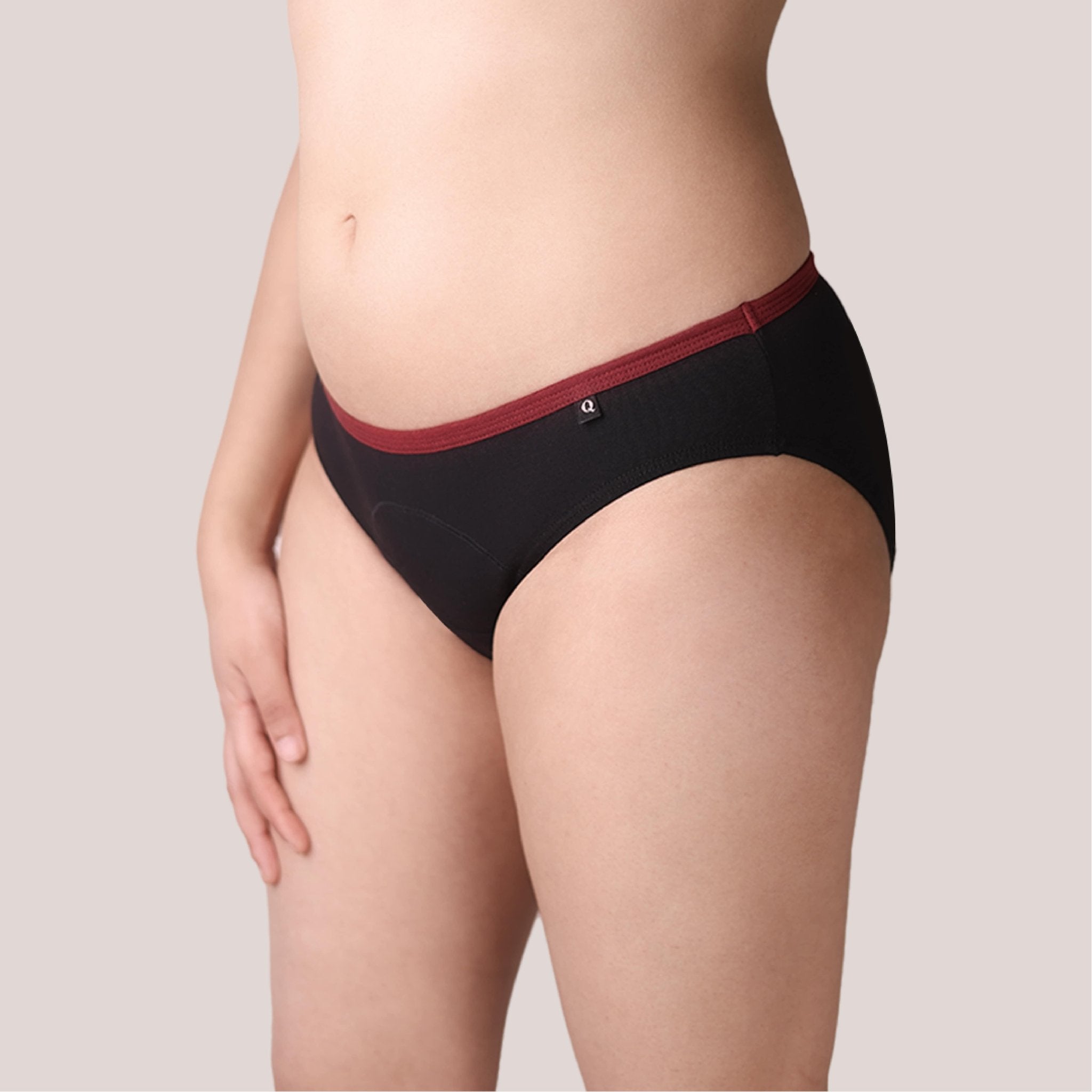 Black Lite Period Underwear | Scanty to Light Flow | Regular Discharges – Womens Underwear on Brown Living™. SKU: 1019-XS. Img 1.