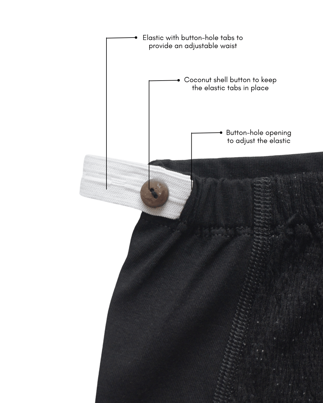 Black Organic Cotton Maternity Brief – Womens Maternity Wear on Brown Living™. SKU: 005BABLACKAOP-S. Img 3.