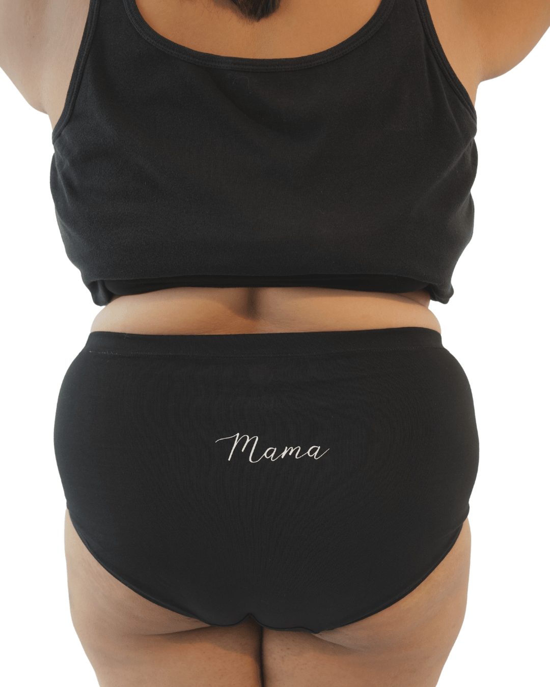 Black Organic Cotton Maternity Brief – Womens Maternity Wear on Brown Living™. SKU: 005BABLACKAOP-S. Img 5.