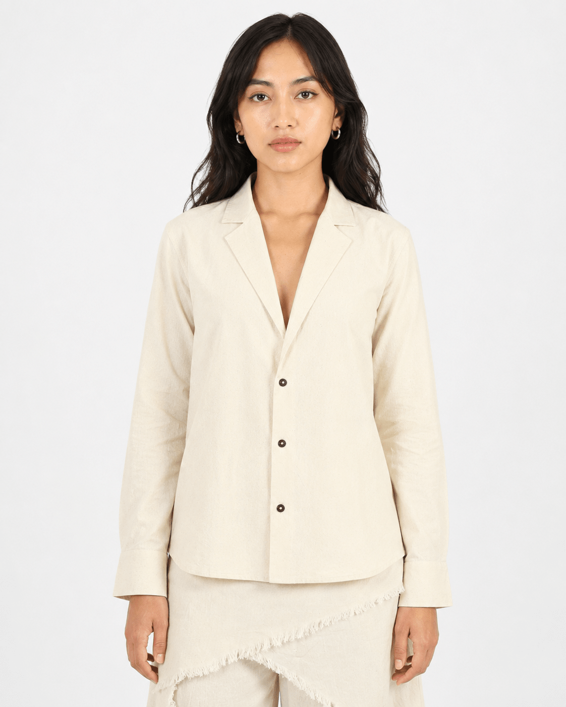 Blazer Shirt – Smart Tailored Shirt with Modern Blazer-Inspired Style – Womens Shirt on Brown Living™. SKU: ACB2026013. Img 5.