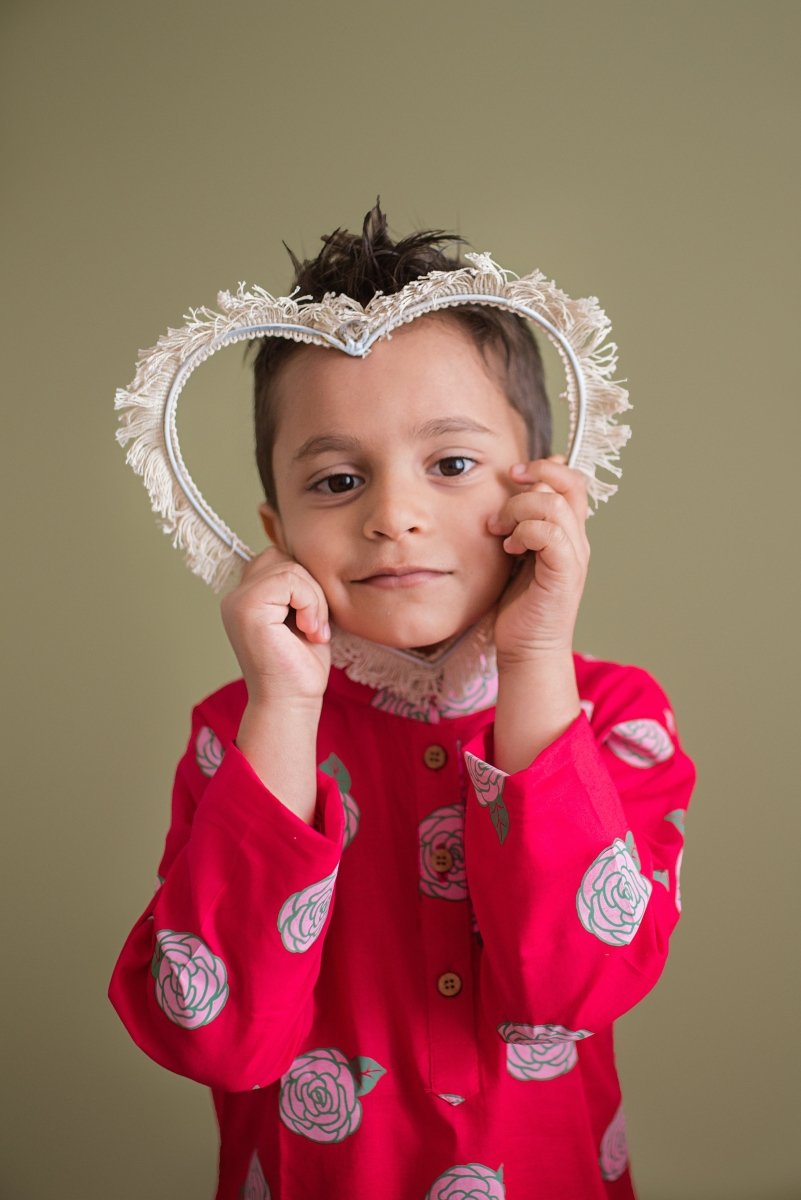 Blooming Red - Boys Ethnic Wear – Kids Ethnic Sets on Brown Living™. SKU: MITHEW - 040B - 1. Img 3.