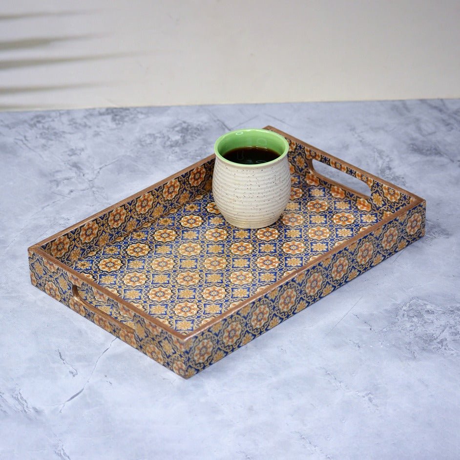 Blue Gold Foiling Tray - Set of 3 – Trays & Platters on Brown Living™. SKU: MJ00113TY. Img 2.