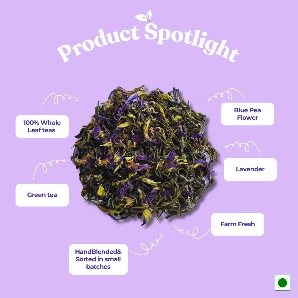 Blue Moon Butterfly Pea & Lavender Tea – Liver Detox & Digestion– 50g – Tea on Brown Living™. SKU: BMTin50New. Img 2.
