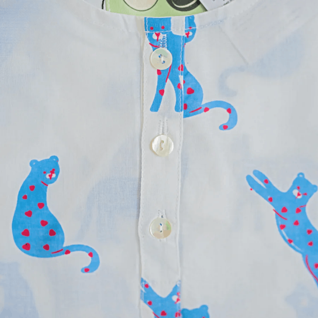 Blue Panther - Unisex Kids Cotton Nightwear – Kids Pyjamas on Brown Living™. SKU: MITHNW-028-1. Img 4.