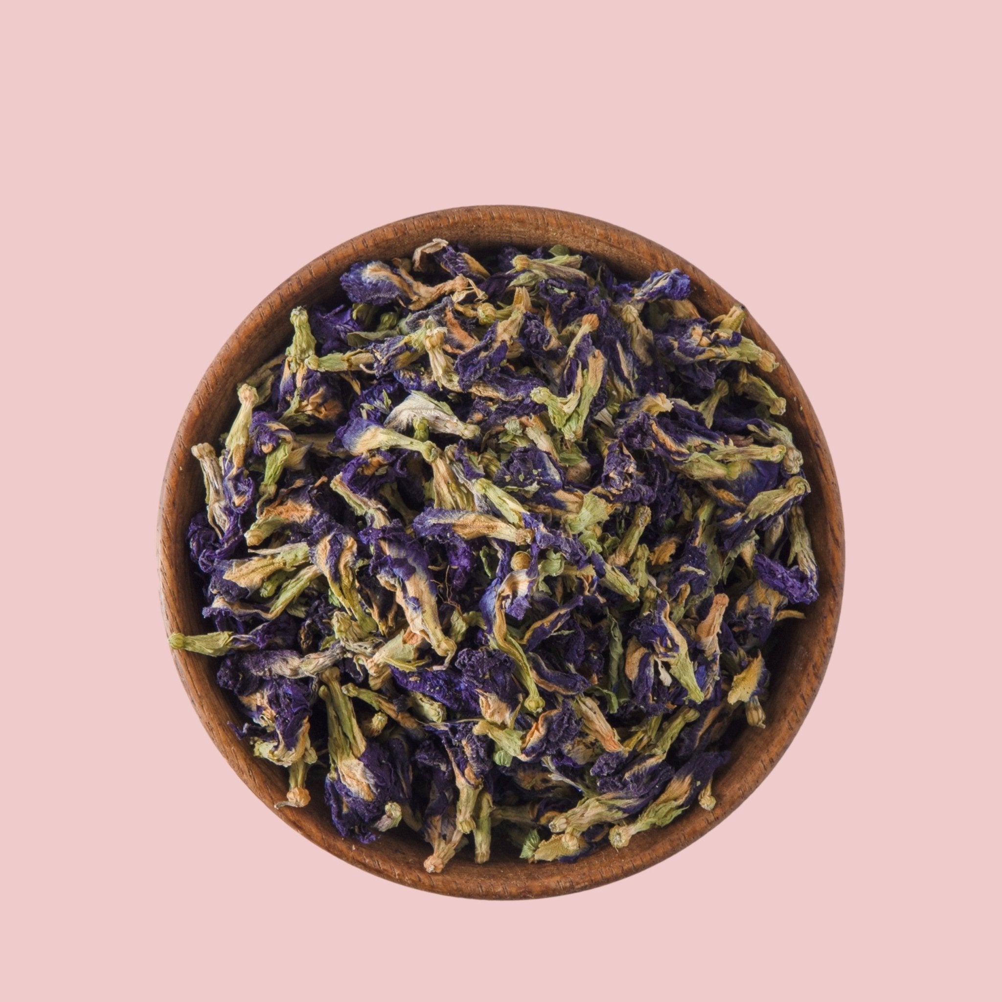 Blue Pea Butterfly Petals – Natural Herbal Tea & Vibrant Infusion – Tea on Brown Living™. SKU: BPBP-25. Img 3.