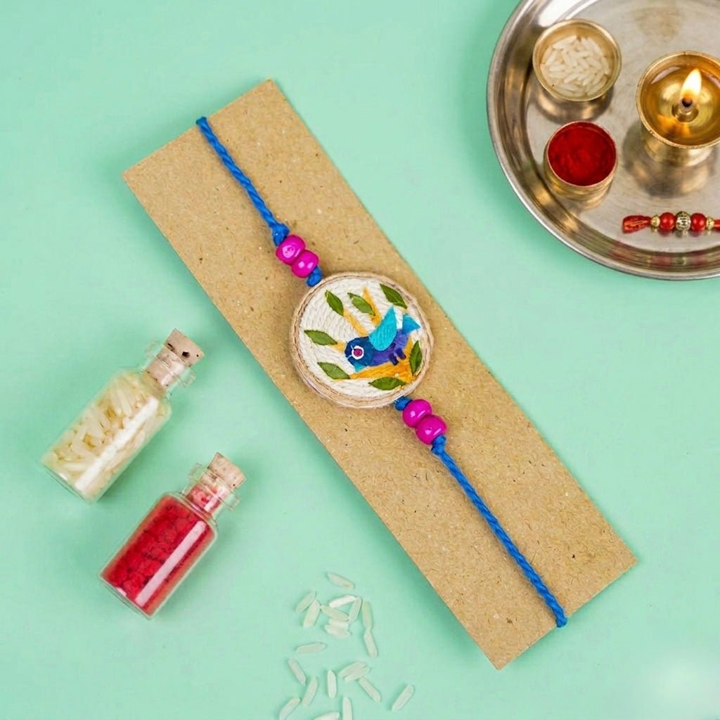 Bluebird Plantable Rakhi – Rakhi on Brown Living™. SKU: GRERA05. Img 1.