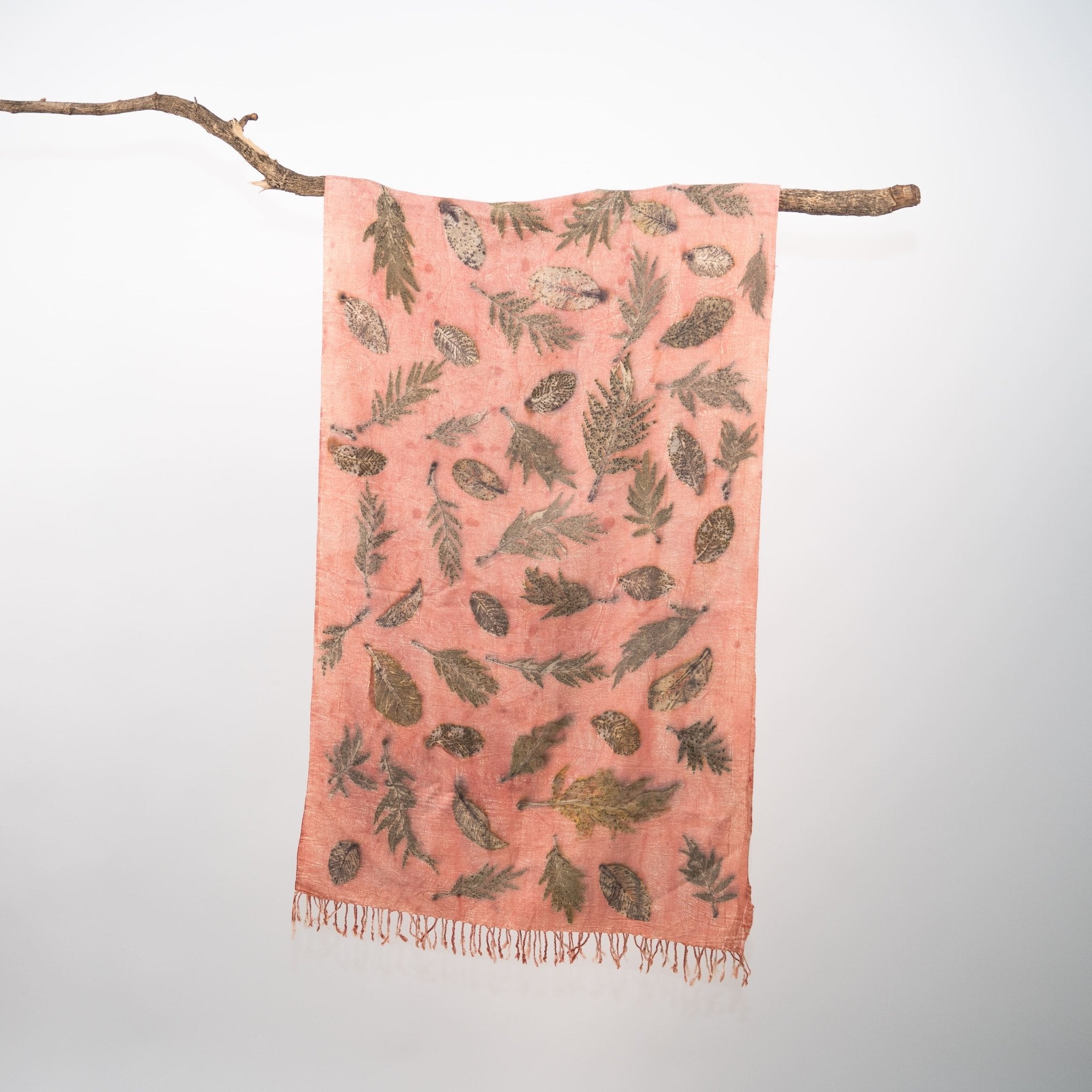 Blush Eri Silk Scarf – Handcrafted Natural Silk Stole – Womens Scarf on Brown Living™. SKU: scarfblush. Img 3.