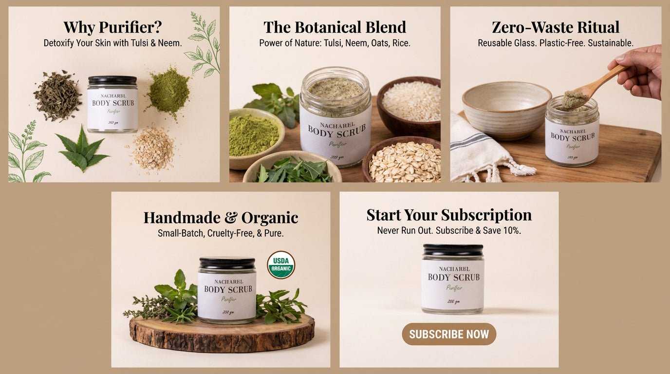 Body Scrub Purifier 200g | Gentle Exfoliating Body Polish – Body Scrub on Brown Living™. SKU: NCH011. Img 2.