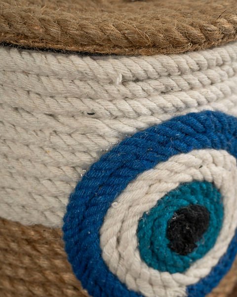 Boho Chic Jute Storage Basket | Eco - Friendly Woven Organizer for Home – Baskets & Boxes on Brown Living™. SKU: ANTBCSBHG. Img 3.