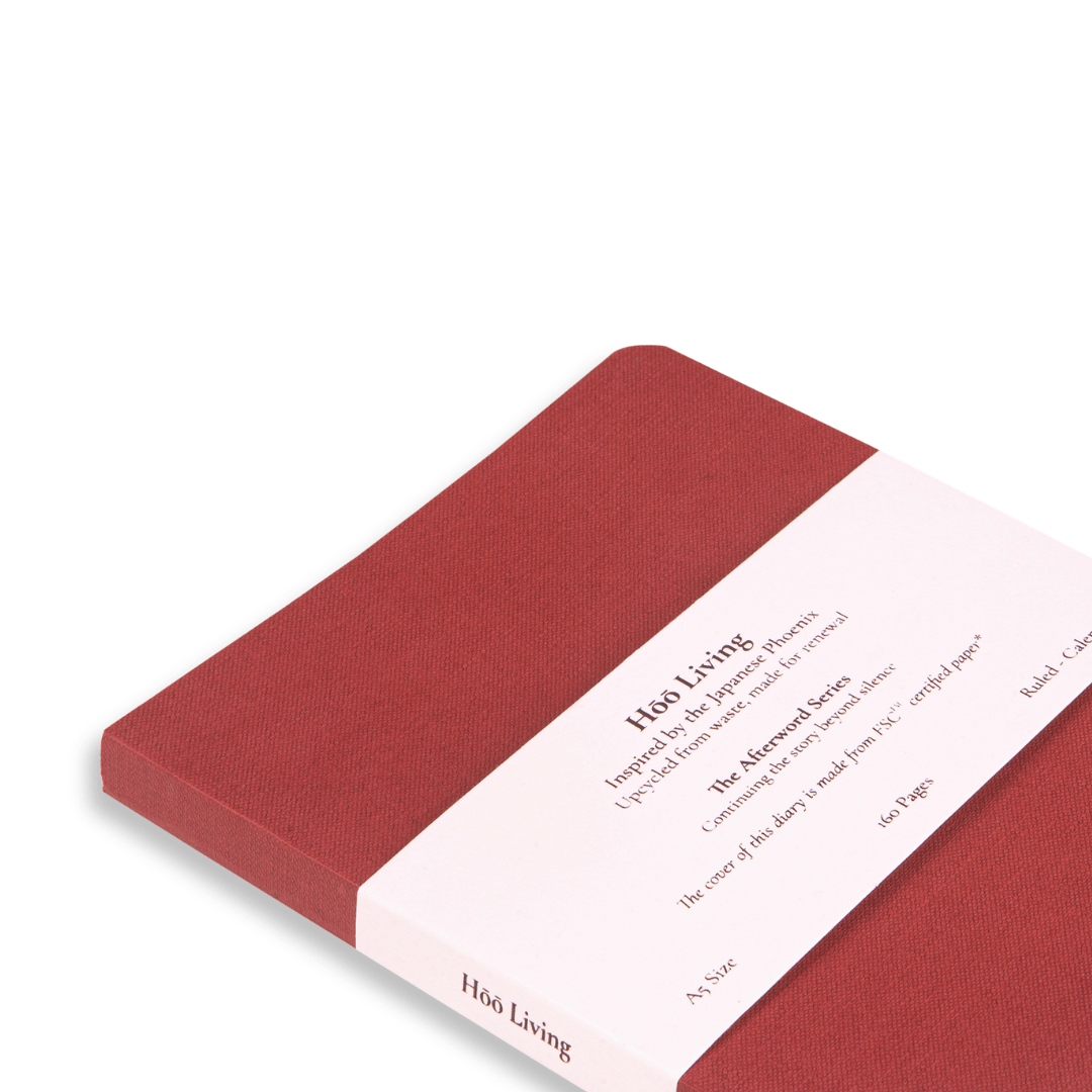 Bordeaux Cover Softback Notebook Made from Upcycled Sanitary Pads – Notebooks & Notepads on Brown Living™. SKU: SGC4BOR1A5-160. Img 2.