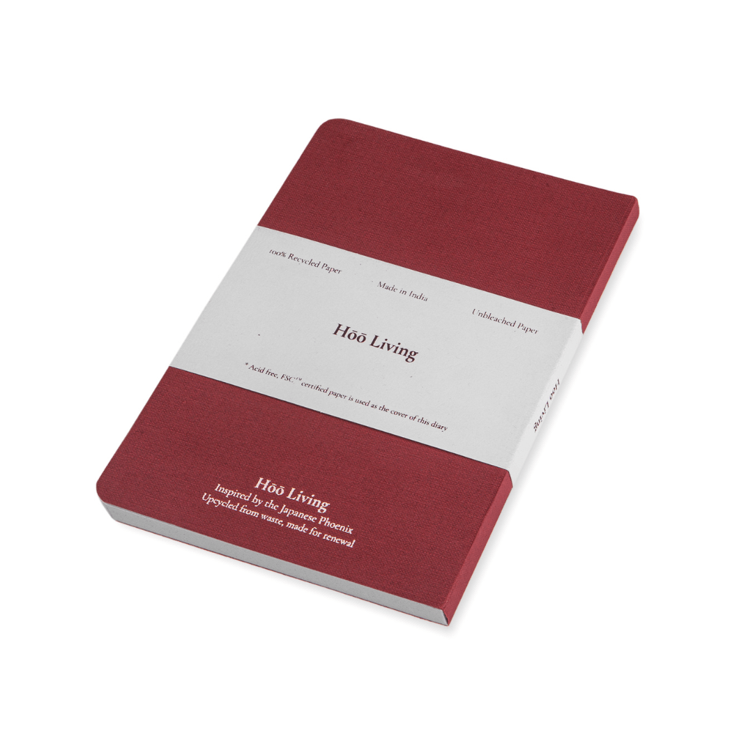 Bordeaux Cover Softback Notebook Made from Upcycled Sanitary Pads – Notebooks & Notepads on Brown Living™. SKU: SGC4BOR1A5-160. Img 3.