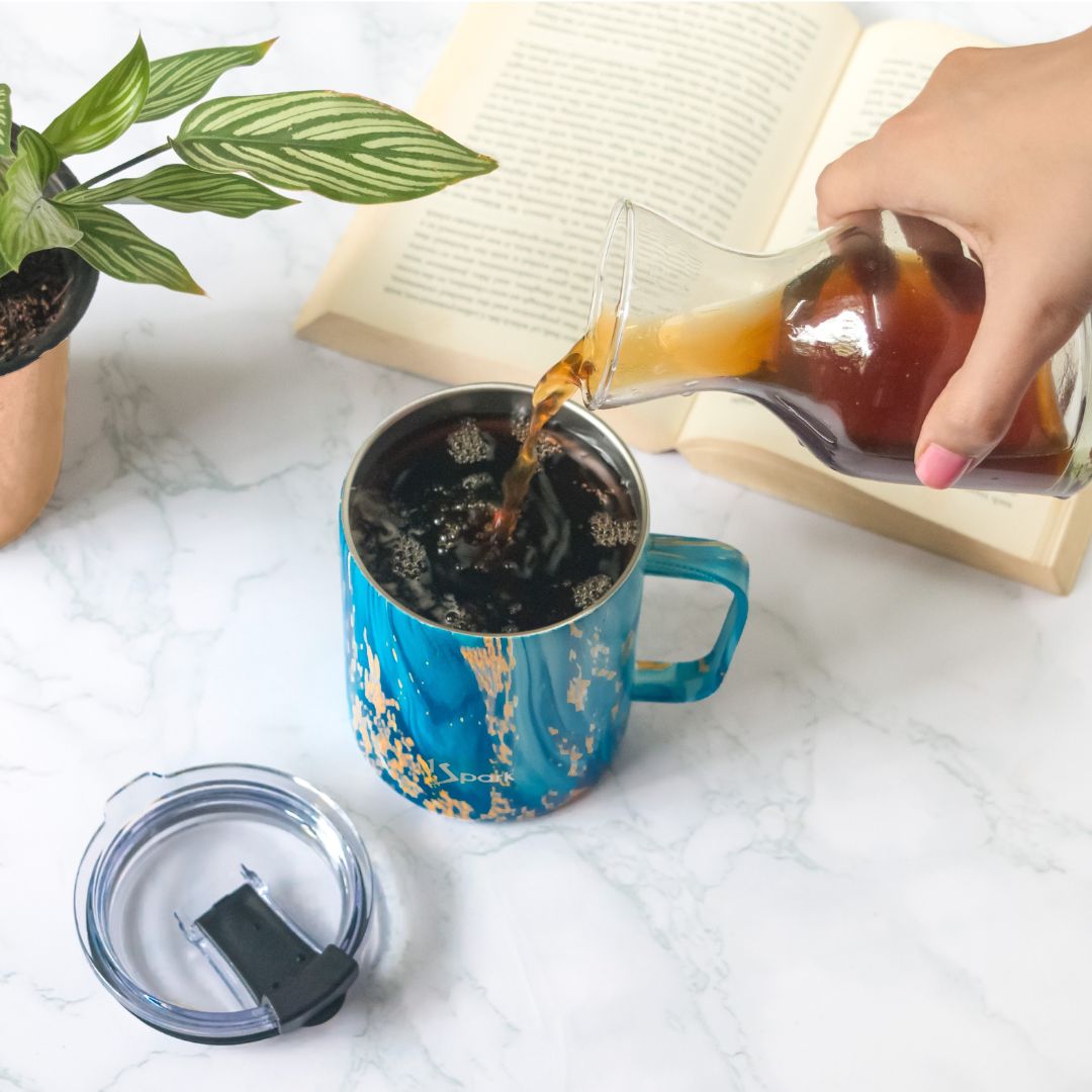 Boss Triple Insulated Steel Mug | 4H Hot & 10H Cold – Mugs on Brown Living™. SKU: BTM-Azure. Img 3.