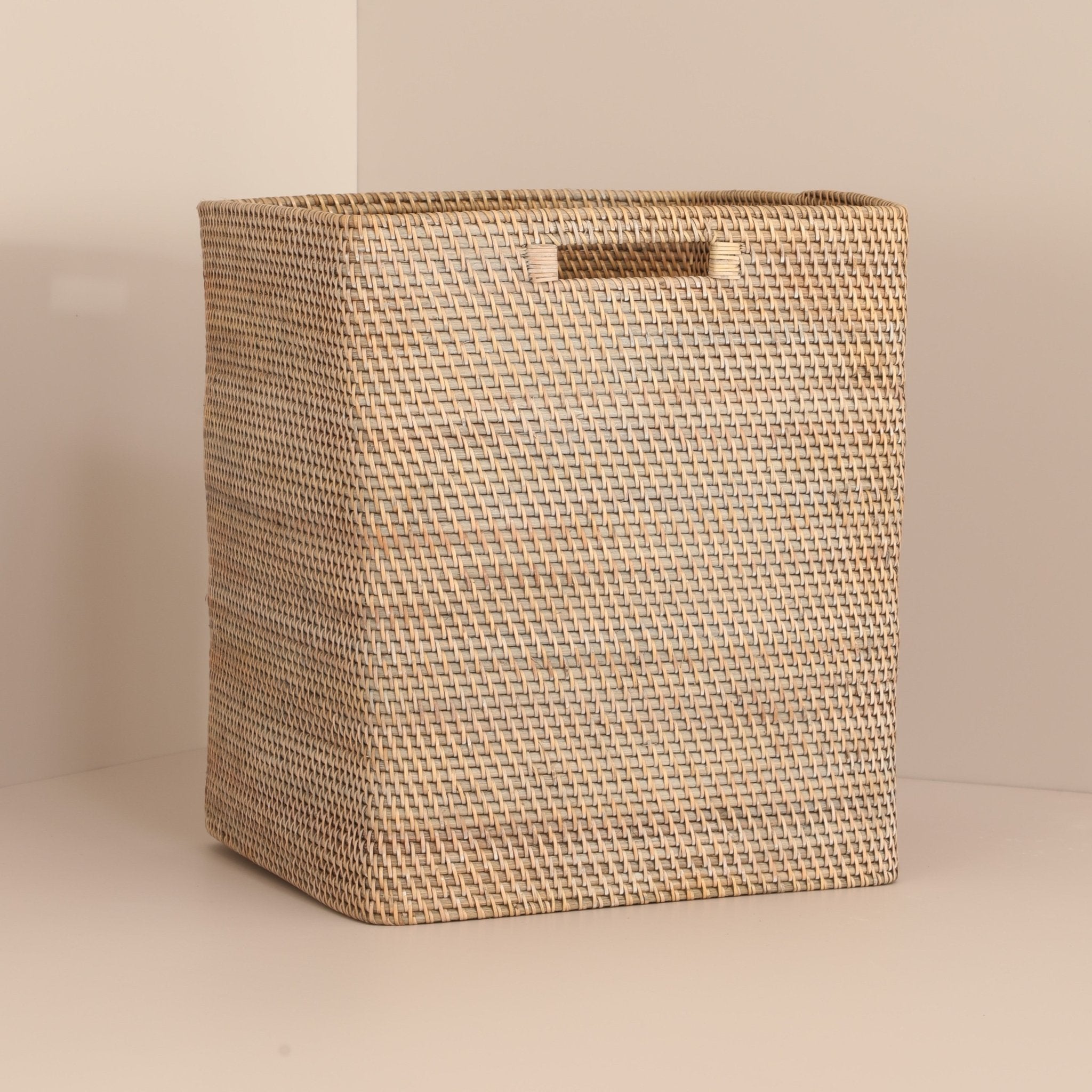 Boston Basket – Natural Handmade Storage Basket – Baskets & Boxes on Brown Living™. SKU: BostonBasketGrey. Img 7.