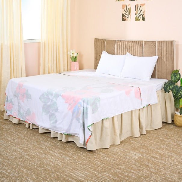 Botanical Brocade Cotton Dohar | Elegant Summer Blanket – Bedding on Brown Living™. SKU: BB-EE-DD. Img 1.