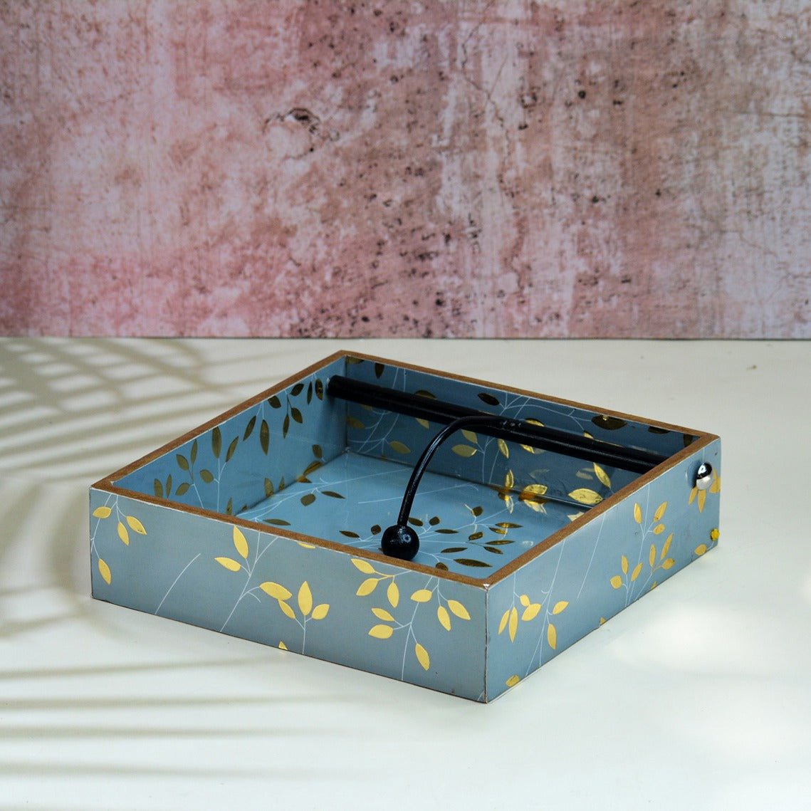 Botanical Golden MDF Tissue Holder | Verified Sustainable by Brown Living™