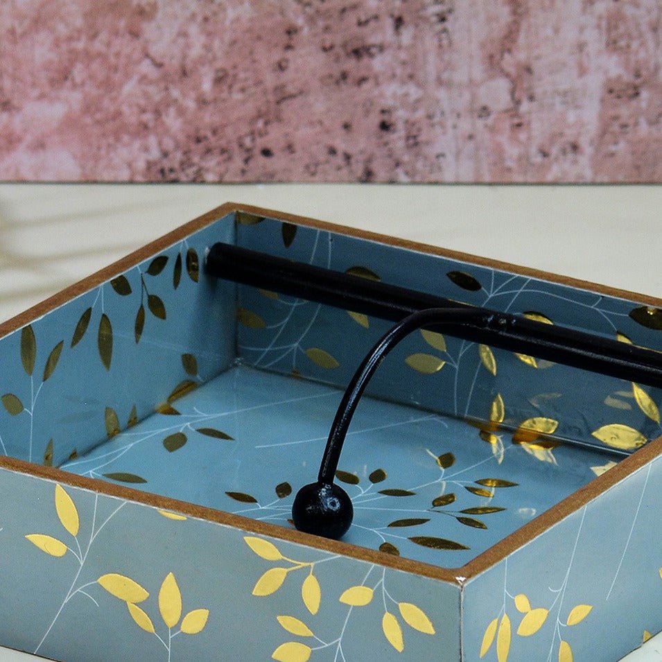 Botanical Golden MDF Tissue Holder | Verified Sustainable by Brown Living™