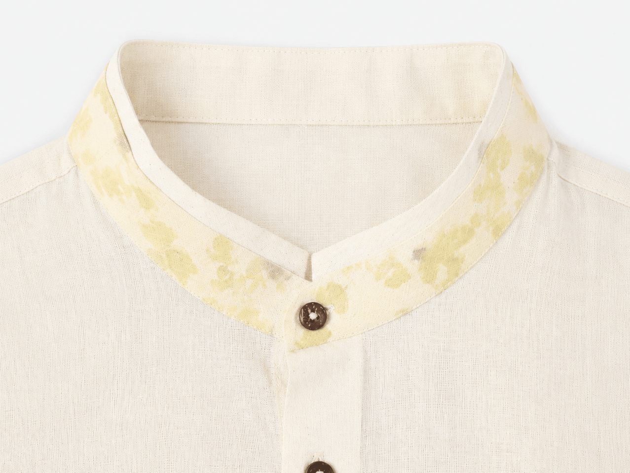 Botanical Impression Collar Shirt – Nature Inspired Cotton Shirt – Womens Shirt on Brown Living™. SKU: ACL2026004. Img 3.
