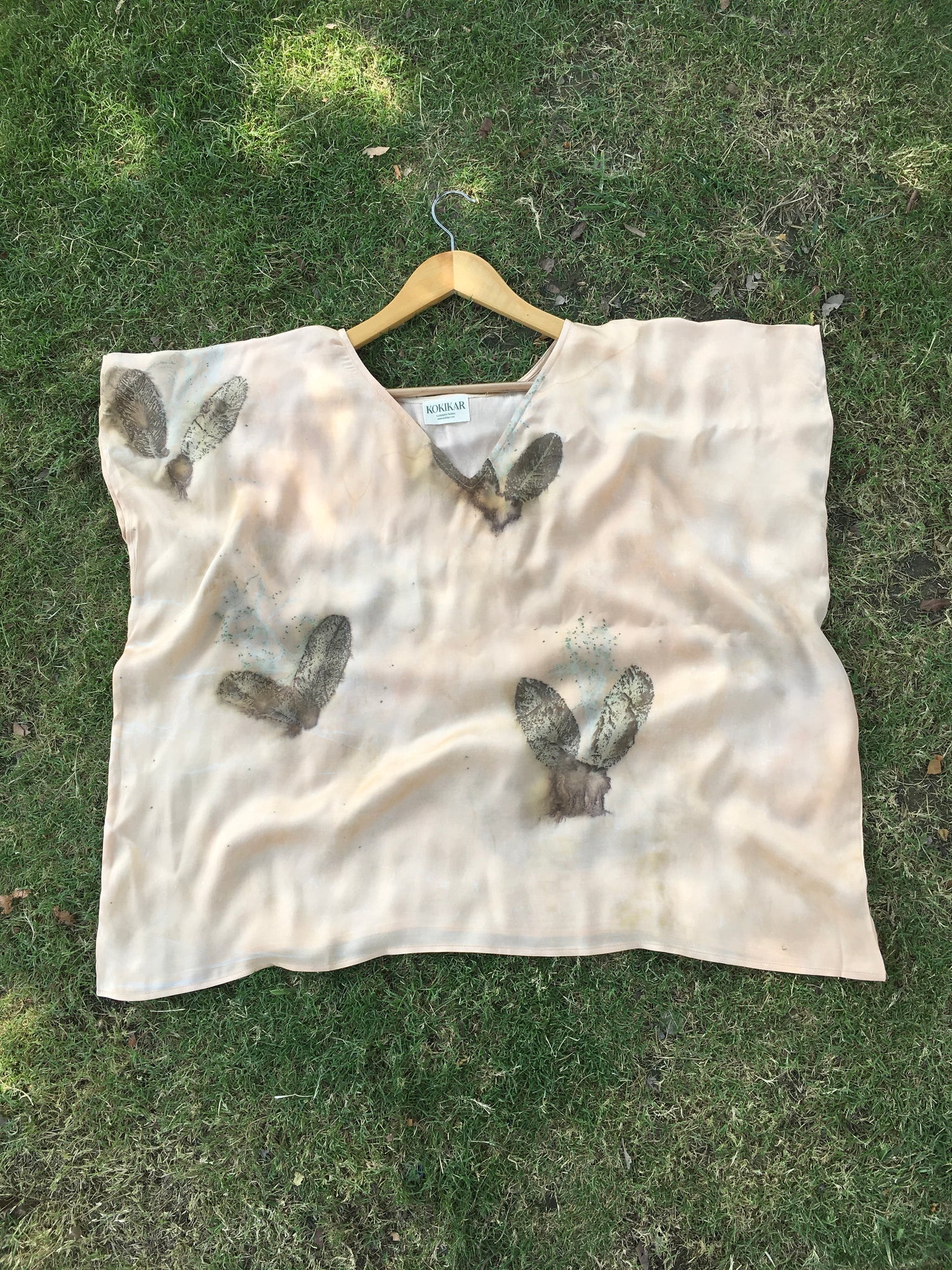 Botanical Kaftan Flared Top for Women Relaxed Fit – Womens Top on Brown Living™. SKU: fst2. Img 3.