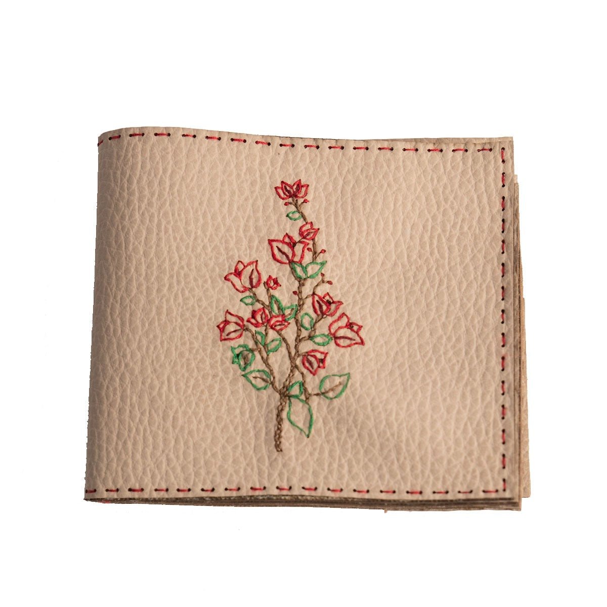 Bougainvillea Motif Wallet – Handmade and Eco - Friendly for Women – Mens Wallet on Brown Living™. SKU: W0011D. Img 1.