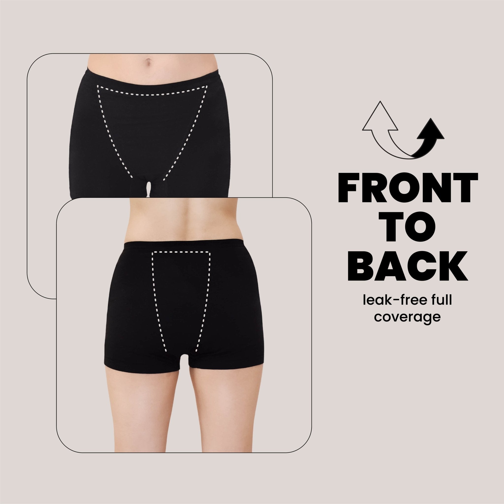 Boxer Brief Reusable Period Panty | Super Heavy Flow | Leakproof – Womens Underwear on Brown Living™. SKU: BOXER-BLACK-S. Img 5.