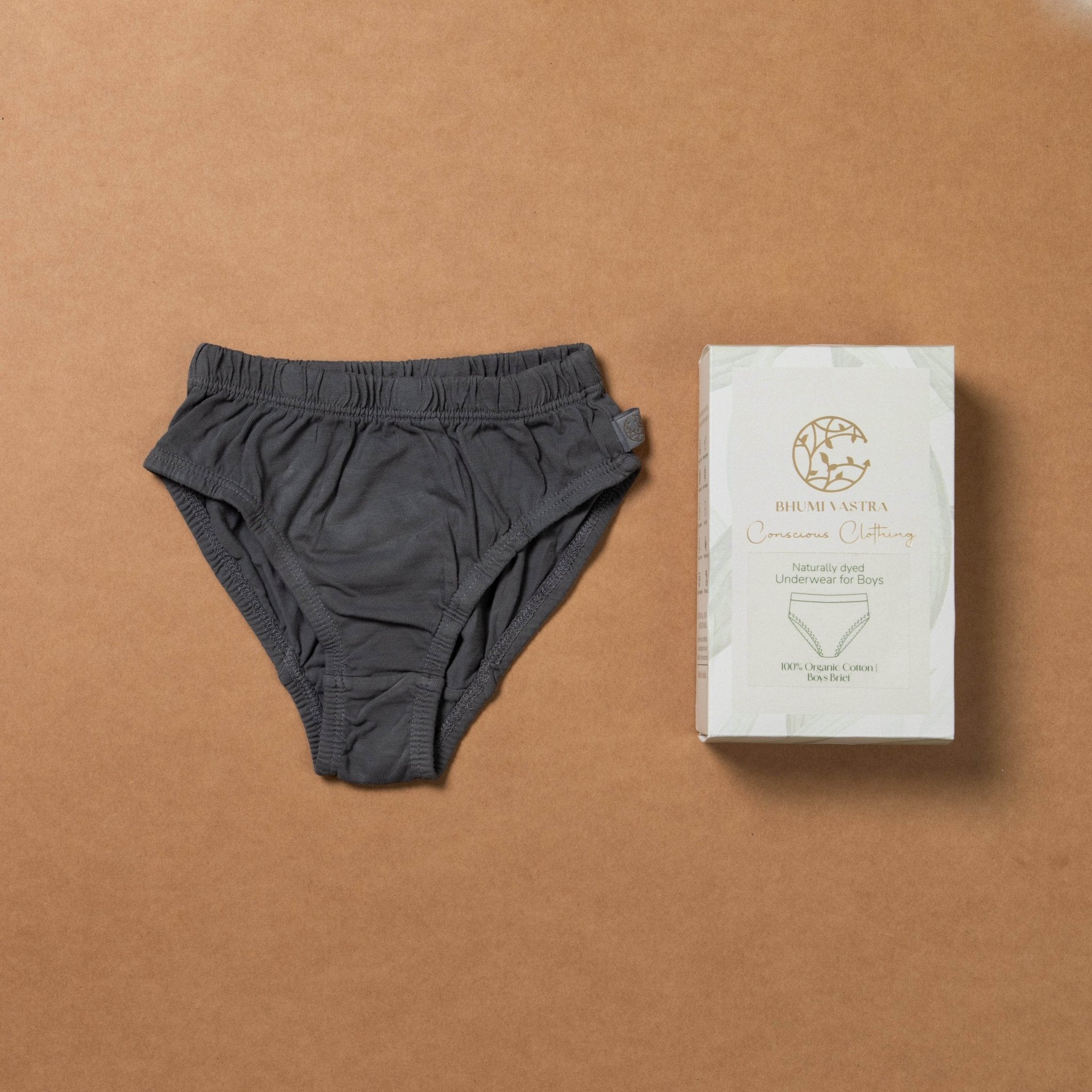 Boys Briefs - Organic - Plant Dyed - Toxin Free - Anti - Microbial - Pack of 3 – Kids Inner Wear on Brown Living™. SKU: BVB009YBIG4. Img 2.