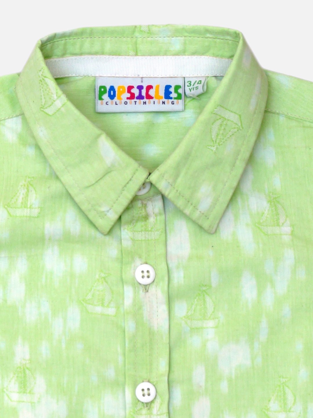 Boys Green Tie Dye Shirt Regular Fit – Comfortable Cotton Casual Wear – Kids Shirts on Brown Living™. SKU: PB208_1. Img 3.