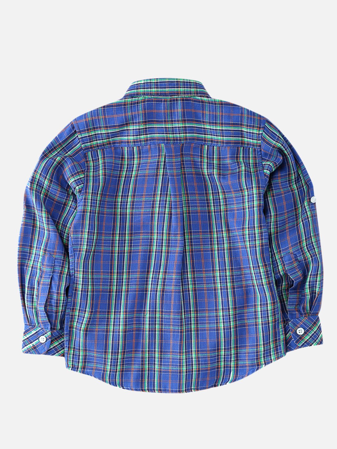 Boys Lapis Blue Checkered Shirt Regular Fit – Comfortable Cotton Shirt – Kids Shirts on Brown Living™. SKU: PB145_1. Img 2.