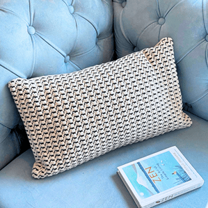 Braided Oblong Cushion Cover Textured Cotton Decorative Cover – Covers & Inserts on Brown Living™. SKU: TLD-BL-25. Img 4.