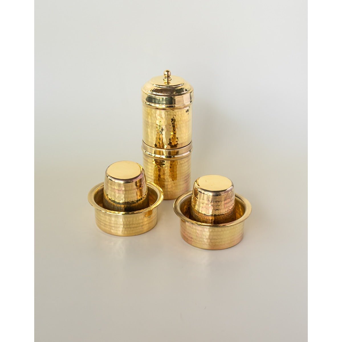 Brass Coffee Set | Traditional Heritage Drinkware Set – Kitchen Tools on Brown Living™. SKU: ANTBHCSHKG. Img 2.