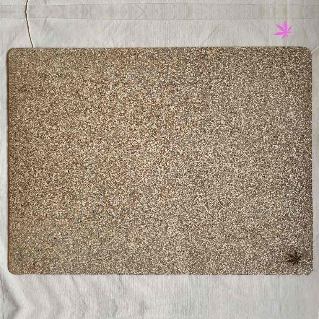 Broad Rectangular Hemp Deskmat for Work Space (Size: 18 x24 inches) – Desk Accessories on Brown Living™. SKU: HI0302. Img 1.